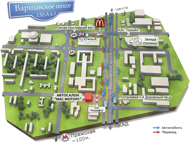 Карта проезда до автосалона Мас Моторс